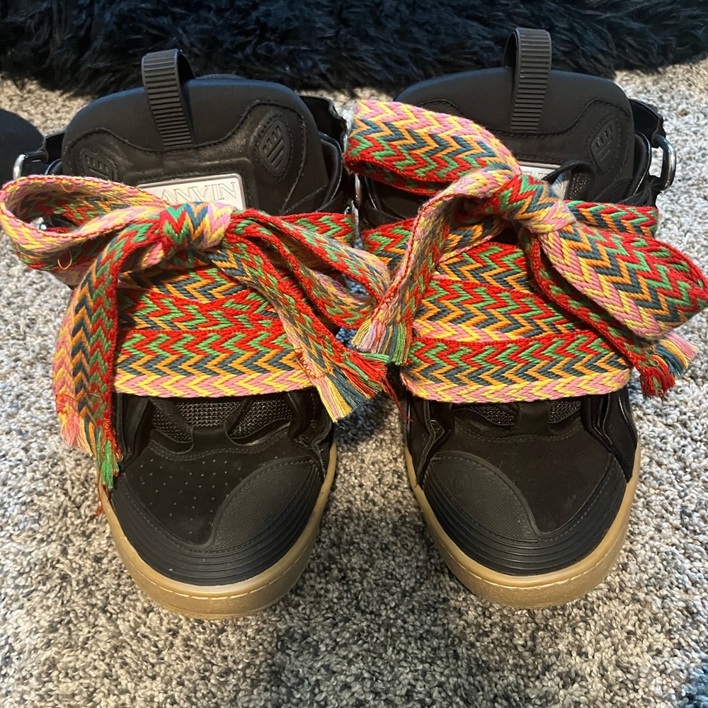 Lanvin Black and Multicolor High-Top Sneakers